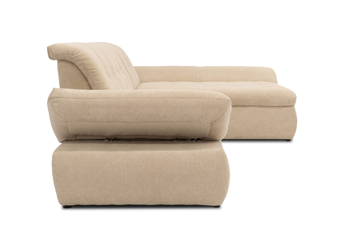 DOMO. collection Moric Corner Sofa, L-Shaped, Corner Sofa, L-shaped, 300 x 172 x 80 cm (W x D x H), Beige