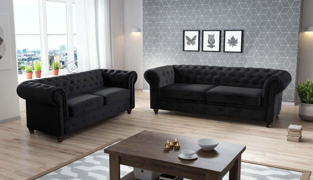 Easy4You Chesterfield Black Set