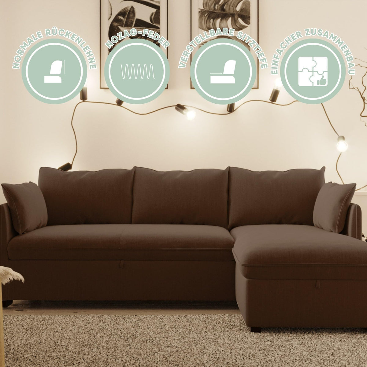 Aquinos BUDWING Orlando Ecksofa mit Schlaffunktion