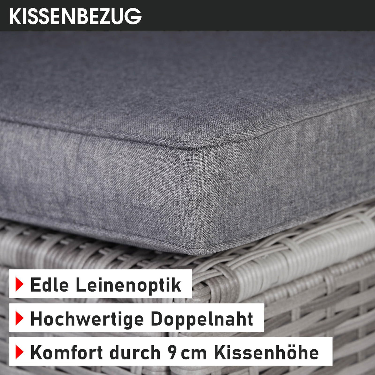 BRAST® Gartenmöbel Lounge Set XXL | 8-12 Personen viele Modelle & Farben | inkl. extra Dicke Kissen | TÜV geprüft | Outdoor Loungemöbel Sitzgruppe Essgruppe Garnitur | Dreams Grau