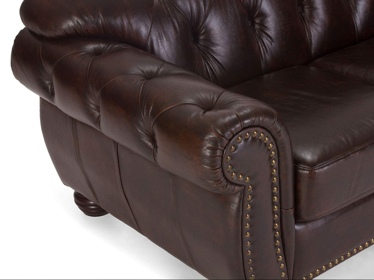 Woodkings® Chesterfield Hereford Sofa 3-Seater Genuine Leather Antique Brown Couch Office Sofa Upholstery 3 Unique Men's Room English Leather Sofa Style Sofa Club Sofa
