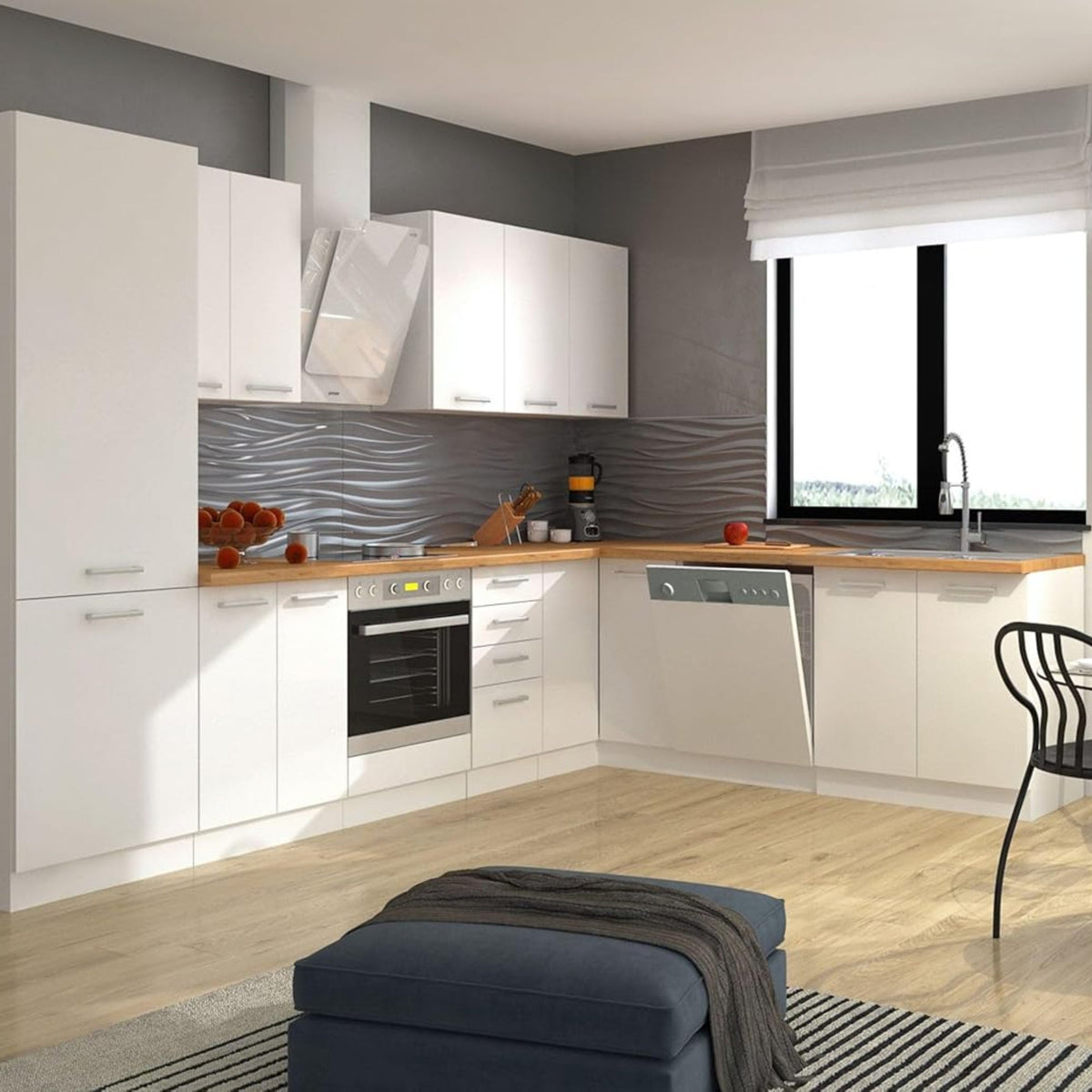 EKO Corner Kitchen Unit 310 x 230 cm White