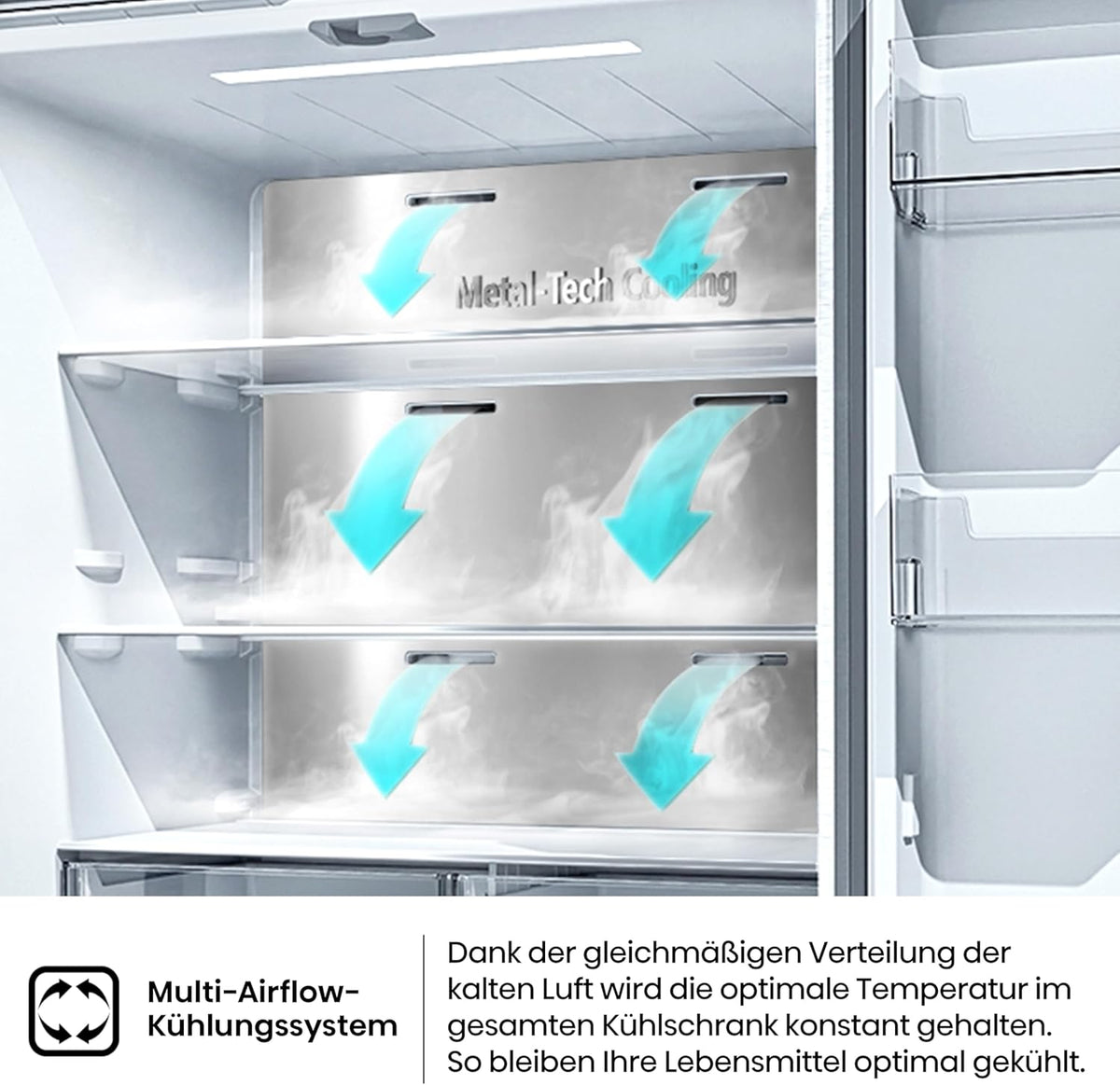 Hisense RQ5P470SAFD Cross-Door Fridge-Freezer, 304 Litre Fridge Compartment, 179 Litre Freezer, Total NoFrost, Wifi, Multi AirFlow, FastFreeze, Energy Efficiency Class D, 178.5 cm x 79.4 cm, Black