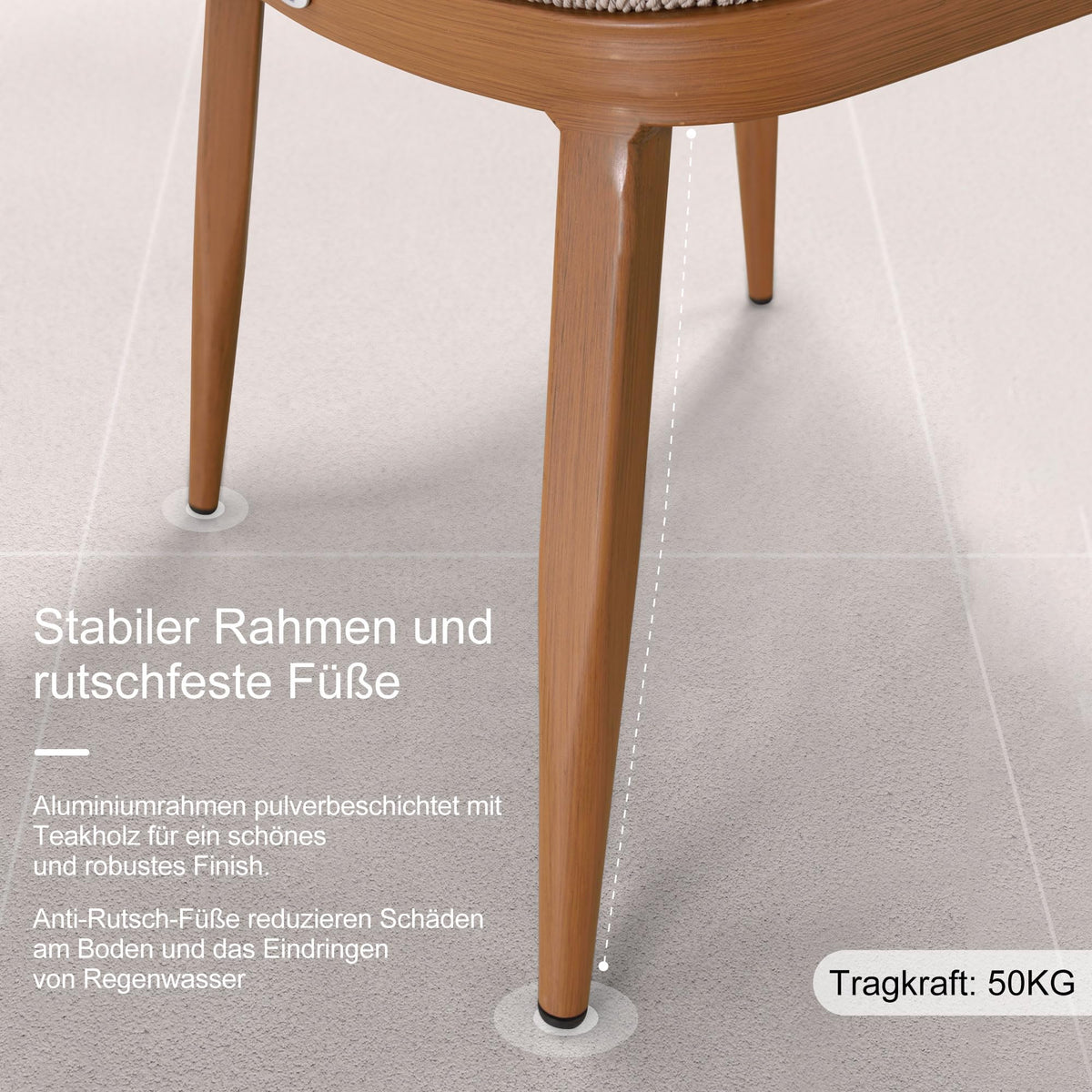 PURPLE LEAF 9-TLG Gartenmöbel Set,Aluminium Terrassenmöbel 8 Gartenstühle mit Tisch Balkonmöbel Essgruppe Gartengarnitur, Grau