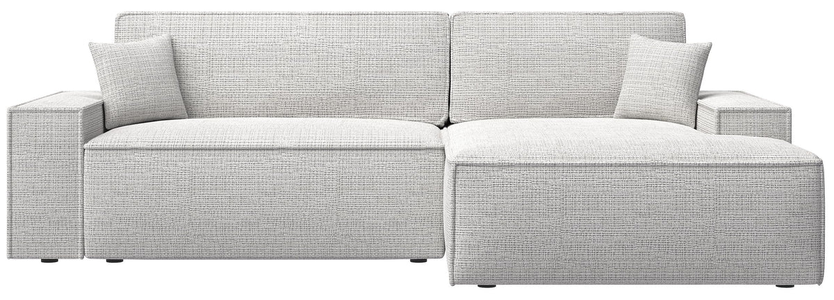 Selsey Sofa Corner Sofa Bed Couch with Storage Space Sleep Function Easy Care Polyurethane Foam L Shape Right Farese Beige Corduroy Look