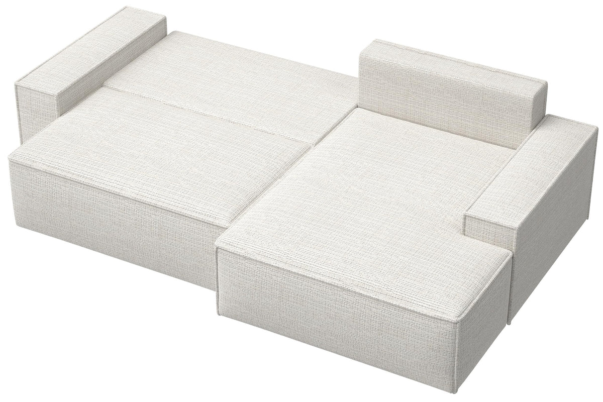 Selsey Sofa Corner Sofa Bed Couch with Storage Space Sleep Function Easy Care Polyurethane Foam L Shape Right Farese Beige Corduroy Look