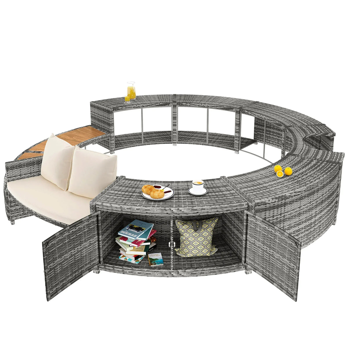 Garden Furniture Set garden Lounge Set Lounge Set Round Couch garden Pool Area Pool Coverage Including Pillows Furniture for