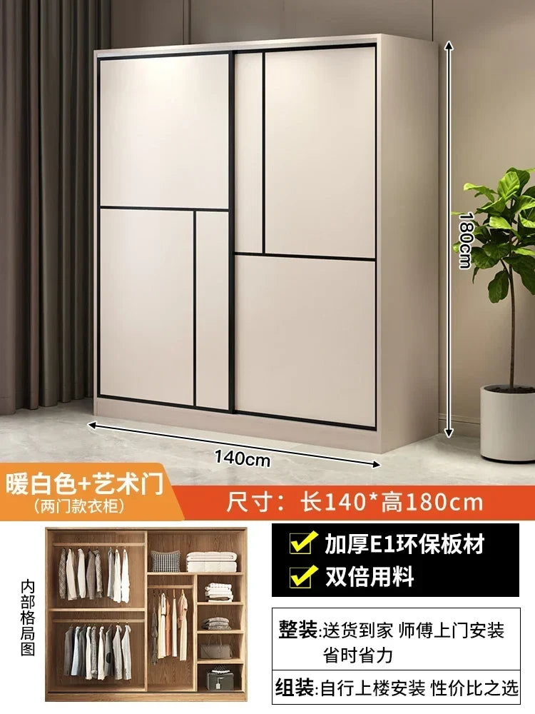Eco White Design Wardrobes Organizer Sliding New Bedroom Closet Wardrobe Cabinets Storage Shelf Armoires De Chambre Furniture