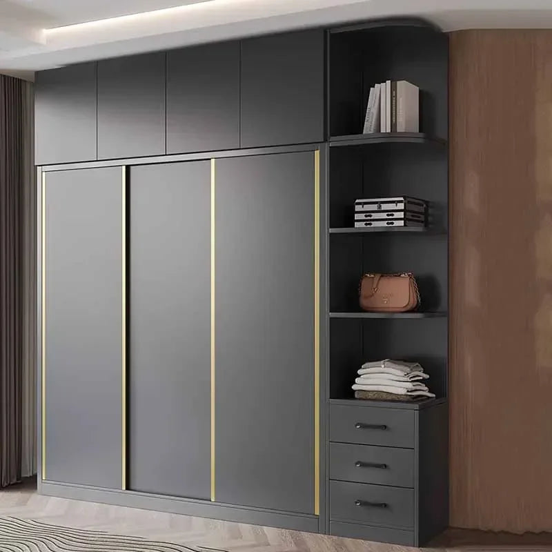 Clothes Girls Wardrob Storage Gold Black Cube Display Wardrobe European Multifunction Vitrinas Cristal Expositoras on sale