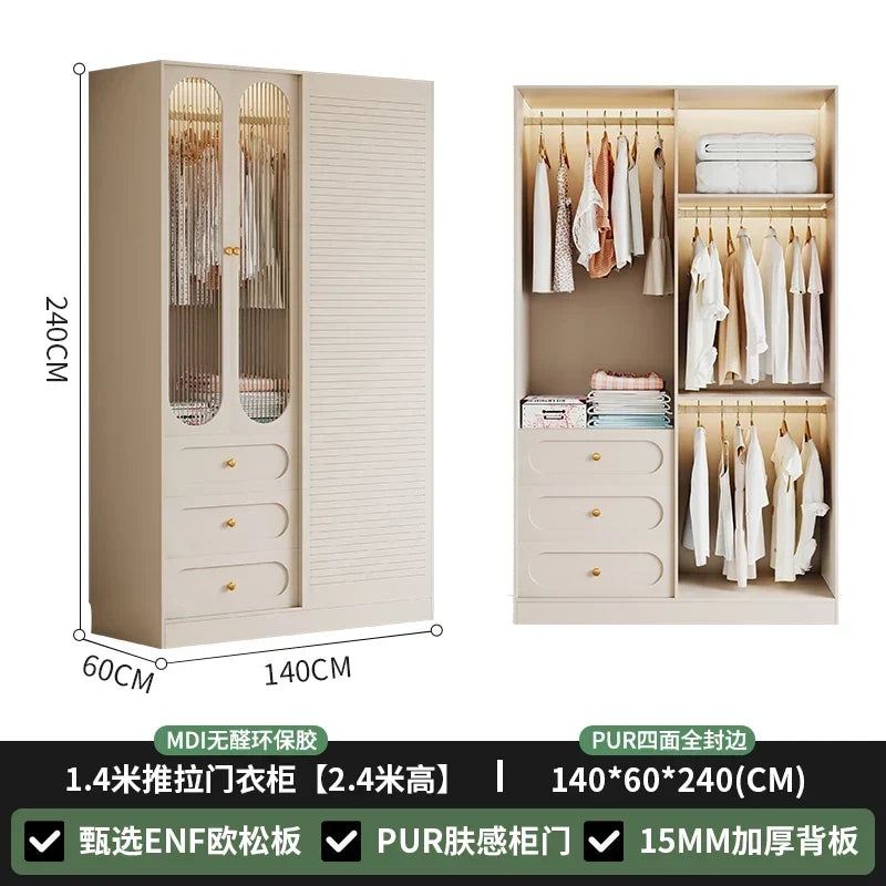 Nordic Fabric Closet Cupboard Clothes Storage Drawers Wardrobe Bedroom Garden Modular Makeup Guarda Roupa Furniture For Room