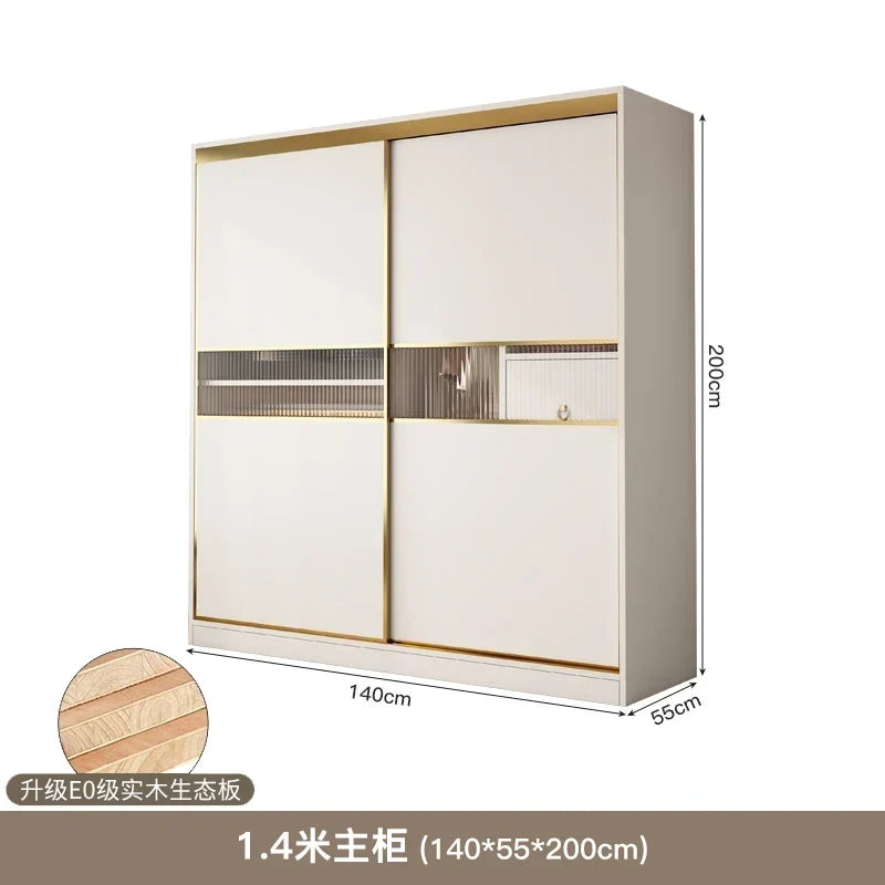 Bedroom Sliding Doors Wardrobe Storage Multifuncion Wooden Bedroom Wardrobe Portable Partitions Vestidores Unique Furniture