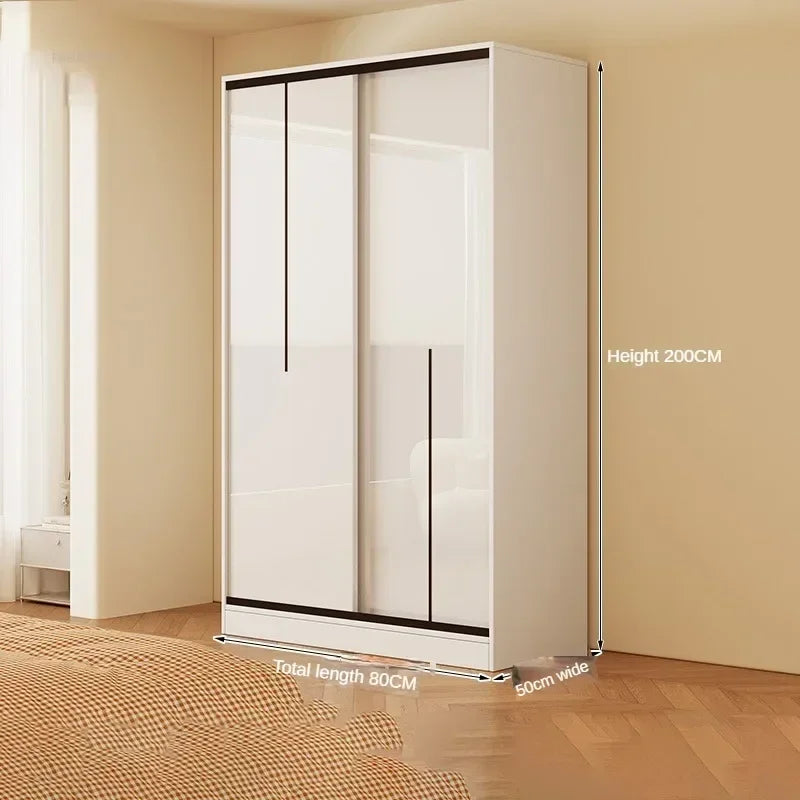 Nordic Solid Wood Assembly Clothes Wardrobe for Bedroom Sliding Door Large Wardrobes Rental House Open Closets Bedroom Furniture