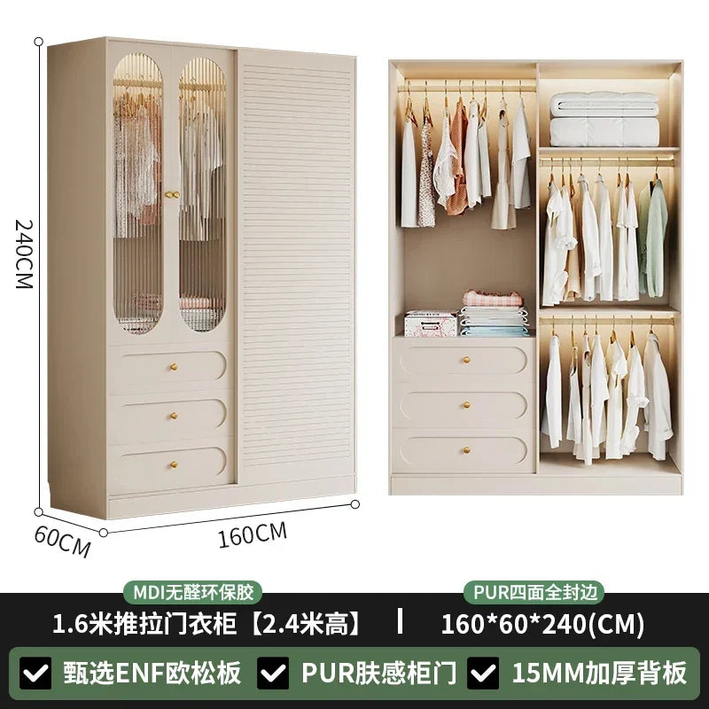 Nordic Fabric Closet Cupboard Clothes Storage Drawers Wardrobe Bedroom Garden Modular Makeup Guarda Roupa Furniture For Room