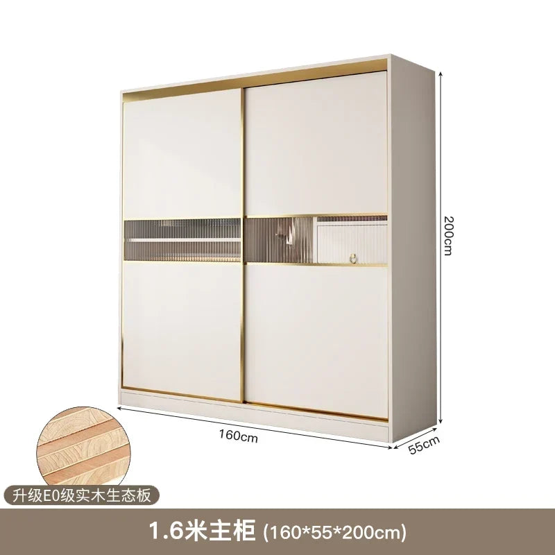 Bedroom Sliding Doors Wardrobe Storage Multifuncion Wooden Bedroom Wardrobe Portable Partitions Vestidores Unique Furniture