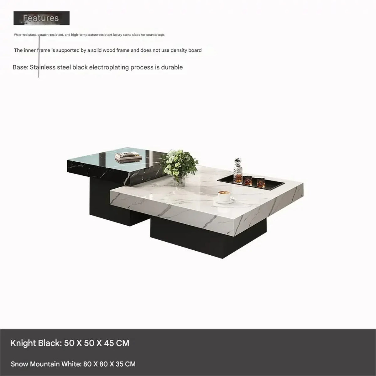 Italian Minimalist Coffee Table Modern Minimalist Living Room Marble Luxury Chinese Side Table Mesa Centro Terrace Furniture