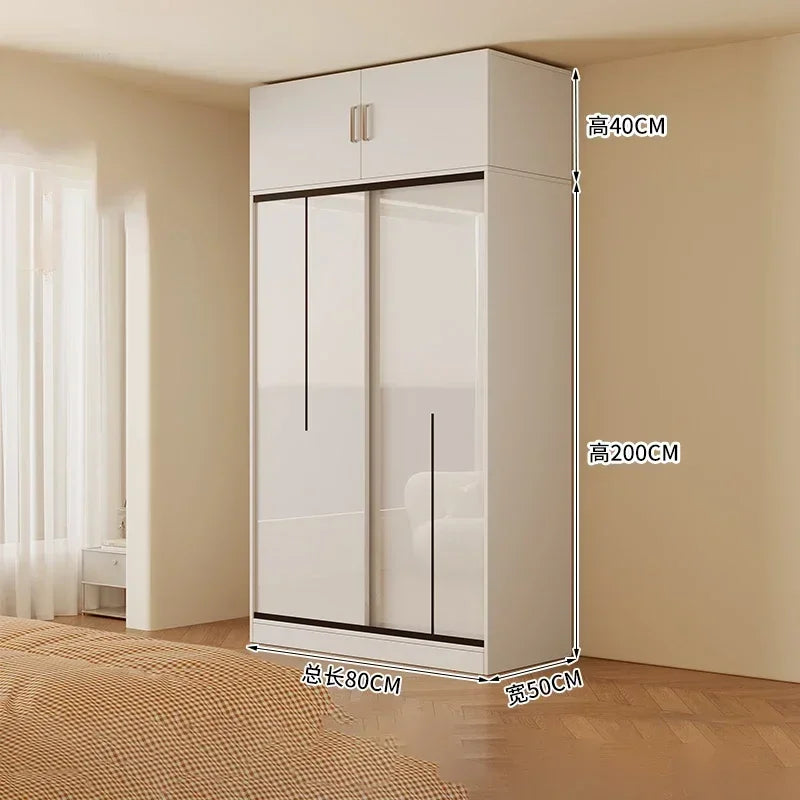 Nordic Solid Wood Assembly Clothes Wardrobe for Bedroom Sliding Door Large Wardrobes Rental House Open Closets Bedroom Furniture