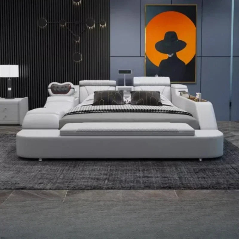 Regale Storage Double Bed Projector Antique Bedroom Comferter Beds Adults Flexible Sleeping Letto Matrimoniale Salon Furniture