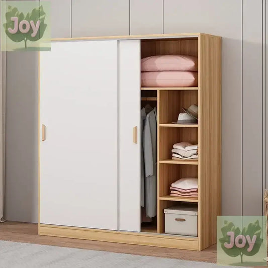 Wardrobe Home Bedroom Simple Assembly Sliding Door Storage Simple Modern Rental Room Children's Wardrobe Combination