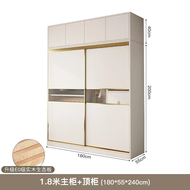 Bedroom Sliding Doors Wardrobe Storage Multifuncion Wooden Bedroom Wardrobe Portable Partitions Vestidores Unique Furniture