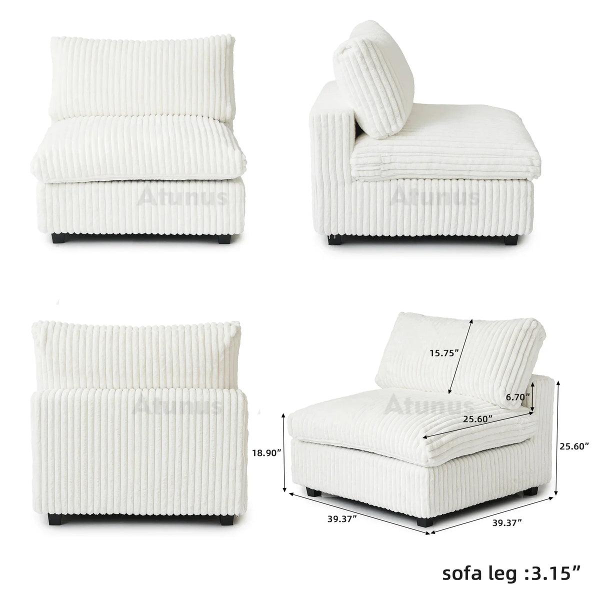 Italian Luxury Vintage Washable L Shaped Modular Sectional Sofa