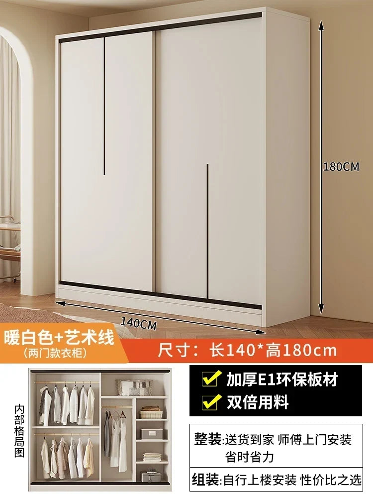 Eco White Design Wardrobes Organizer Sliding New Bedroom Closet Wardrobe Cabinets Storage Shelf Armoires De Chambre Furniture