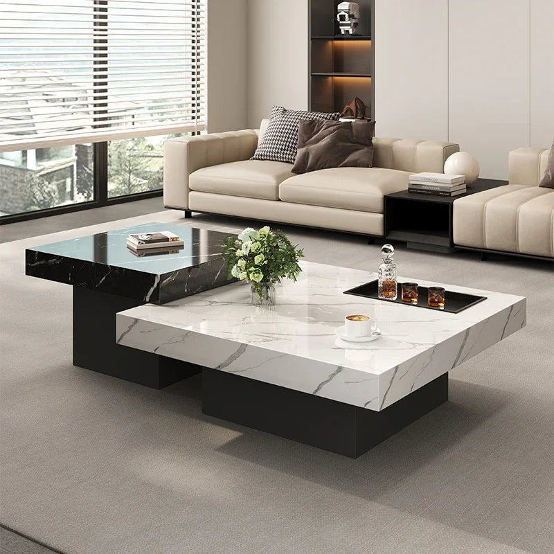 Italian Minimalist Coffee Table Modern Minimalist Living Room Marble Luxury Chinese Side Table Mesa Centro Terrace Furniture