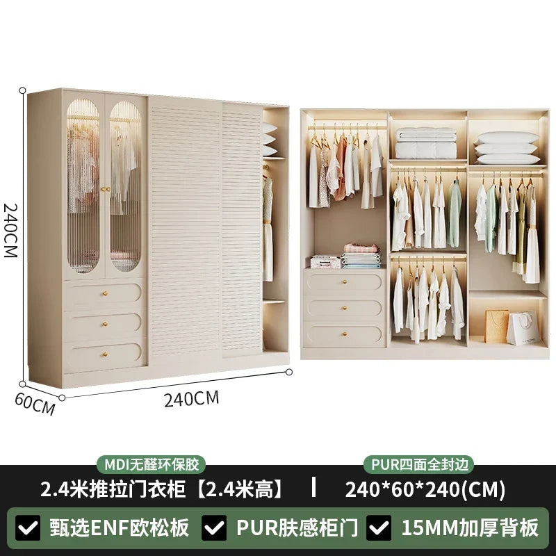 Nordic Fabric Closet Cupboard Clothes Storage Drawers Wardrobe Bedroom Garden Modular Makeup Guarda Roupa Furniture For Room
