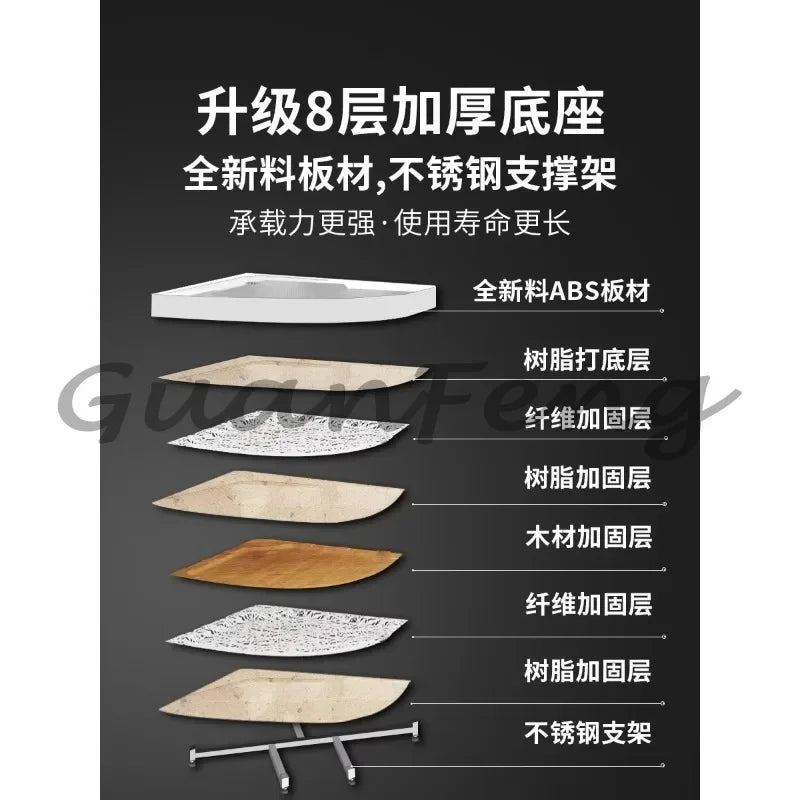 Prefabricated Bathroom Overall Room Pulley Glass Fan-Shaped Partition Bath Home Integrated Closed Bath Room