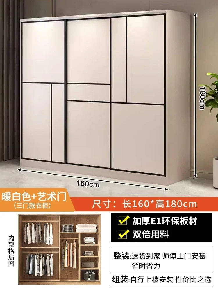 Eco White Design Wardrobes Organizer Sliding New Bedroom Closet Wardrobe Cabinets Storage Shelf Armoires De Chambre Furniture
