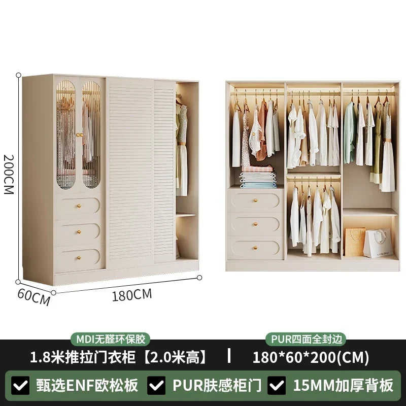 Nordic Fabric Closet Cupboard Clothes Storage Drawers Wardrobe Bedroom Garden Modular Makeup Guarda Roupa Furniture For Room