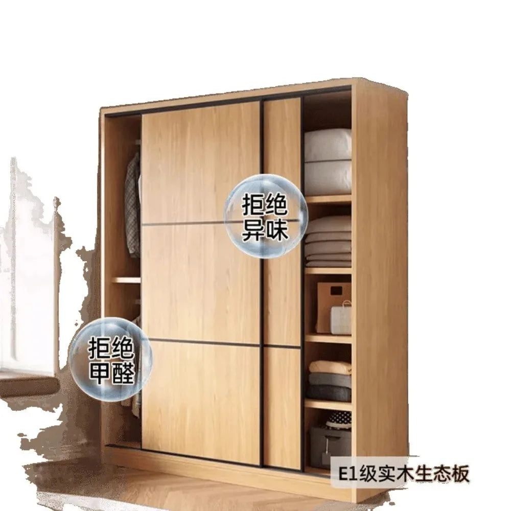household bedroom small apartment sliding door storage rental room large wardrobe