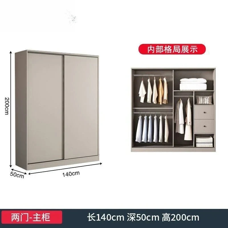 All solid wood sliding door wardrobe bedroom durable sliding door sliding door cabinet