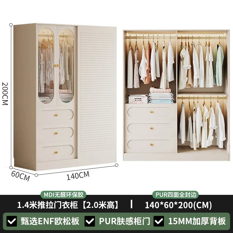 Nordic Fabric Closet Cupboard Clothes Storage Drawers Wardrobe Bedroom Garden Modular Makeup Guarda Roupa Furniture For Room