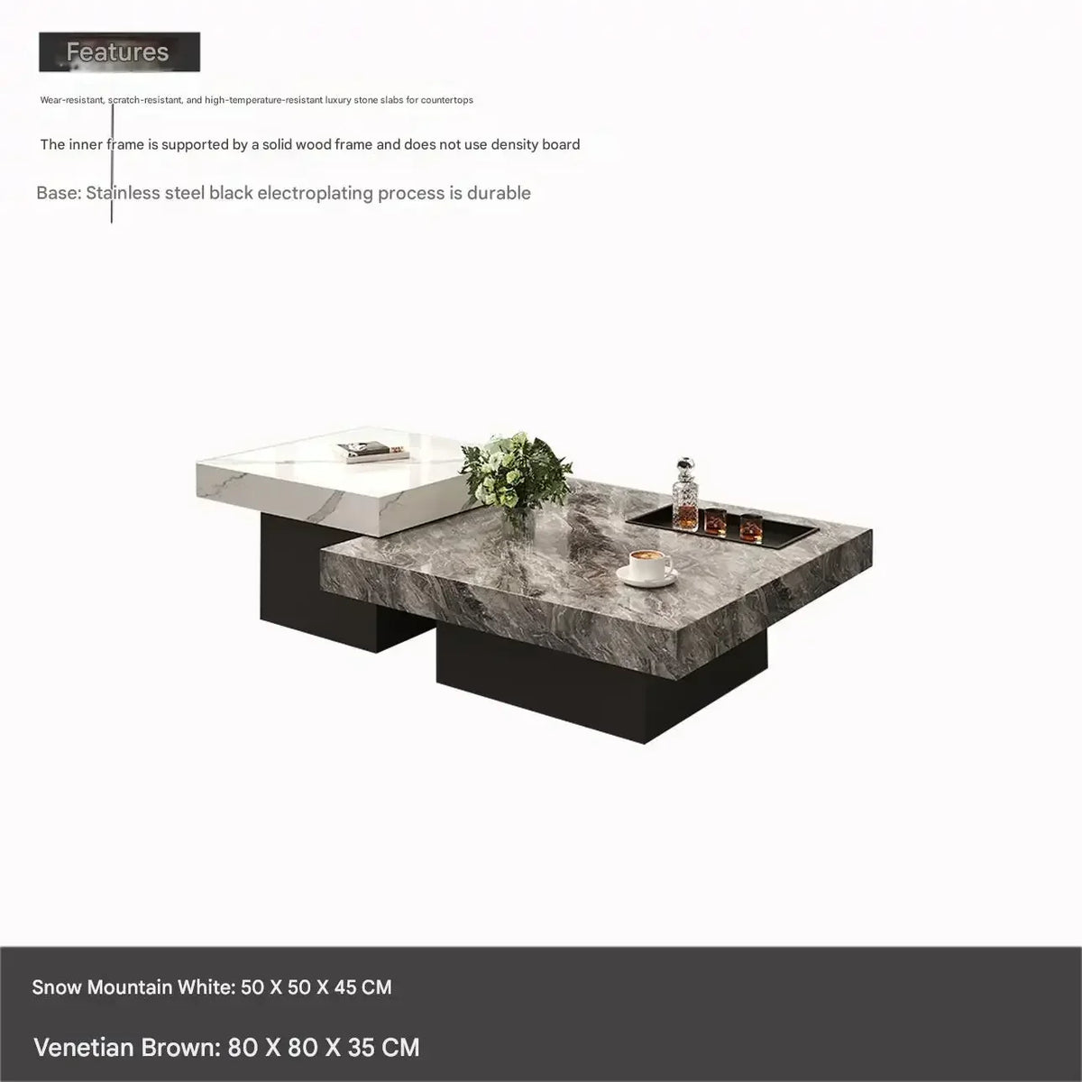 Italian Minimalist Coffee Table Modern Minimalist Living Room Marble Luxury Chinese Side Table Mesa Centro Terrace Furniture