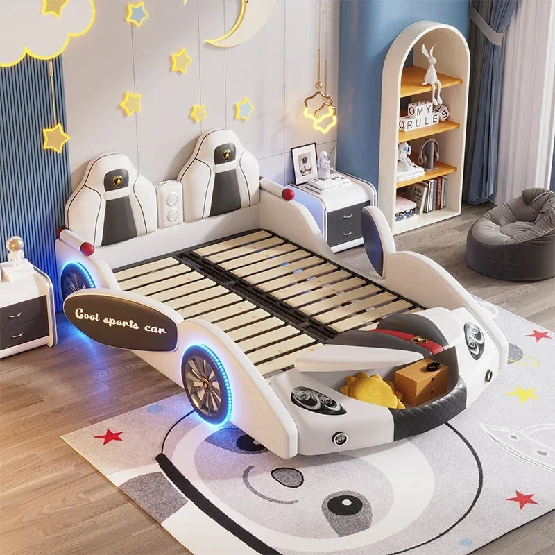 Partitions Toddler Boys Children Bed Lights Kids Multifunctional Loft Beds Single Baby Makeup Letto Matrimoniale Salon Furniture