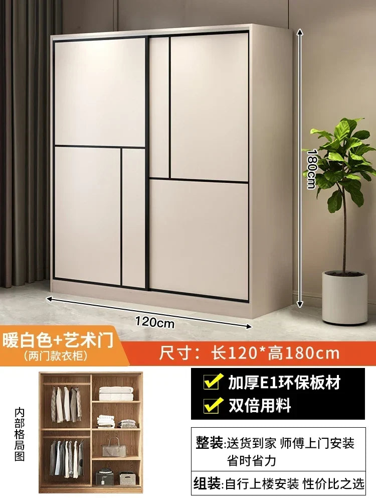 Eco White Design Wardrobes Organizer Sliding New Bedroom Closet Wardrobe Cabinets Storage Shelf Armoires De Chambre Furniture