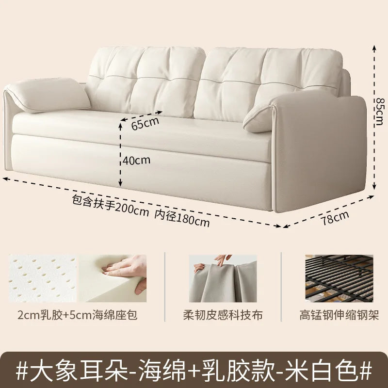 Elephant Ears Folding Sofa Bed Integrated Small Unit with Multi functional Living Room