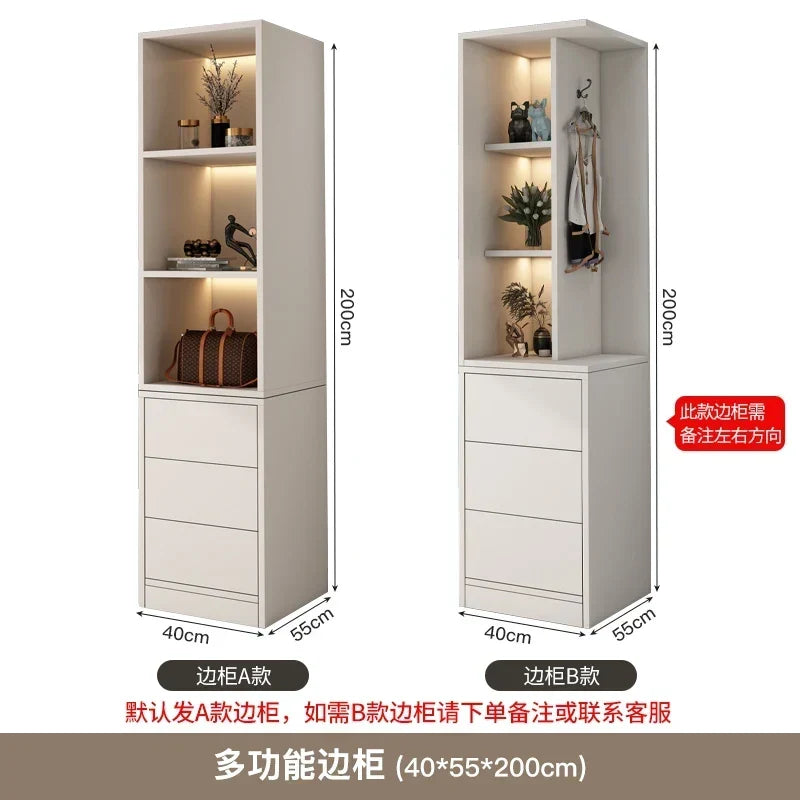 Bedroom Sliding Doors Wardrobe Storage Multifuncion Wooden Bedroom Wardrobe Portable Partitions Vestidores Unique Furniture