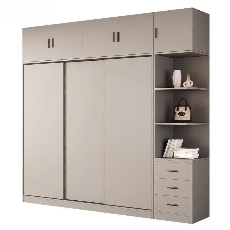 All solid wood sliding door wardrobe bedroom durable sliding door sliding door cabinet