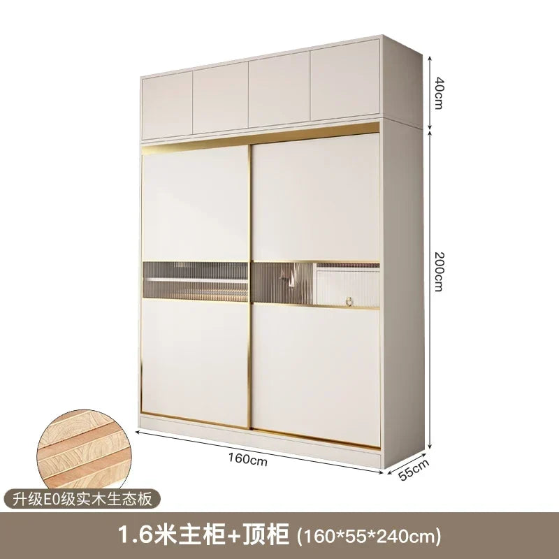 Bedroom Sliding Doors Wardrobe Storage Multifuncion Wooden Bedroom Wardrobe Portable Partitions Vestidores Unique Furniture
