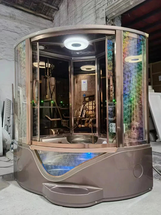 1500X1500X2150mm Double Person Bathroom Steam Shower Enclosure Computer Control Wet Sauna Cabin Room 7028GA