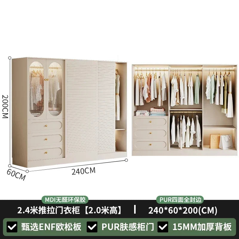 Nordic Fabric Closet Cupboard Clothes Storage Drawers Wardrobe Bedroom Garden Modular Makeup Guarda Roupa Furniture For Room