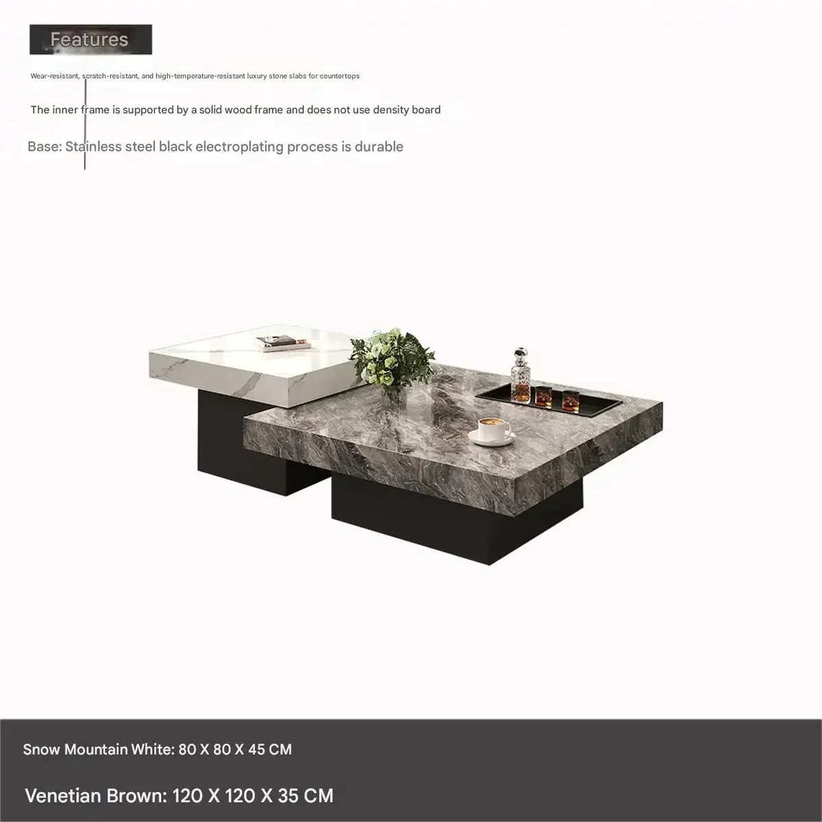 Italian Minimalist Coffee Table Modern Minimalist Living Room Marble Luxury Chinese Side Table Mesa Centro Terrace Furniture