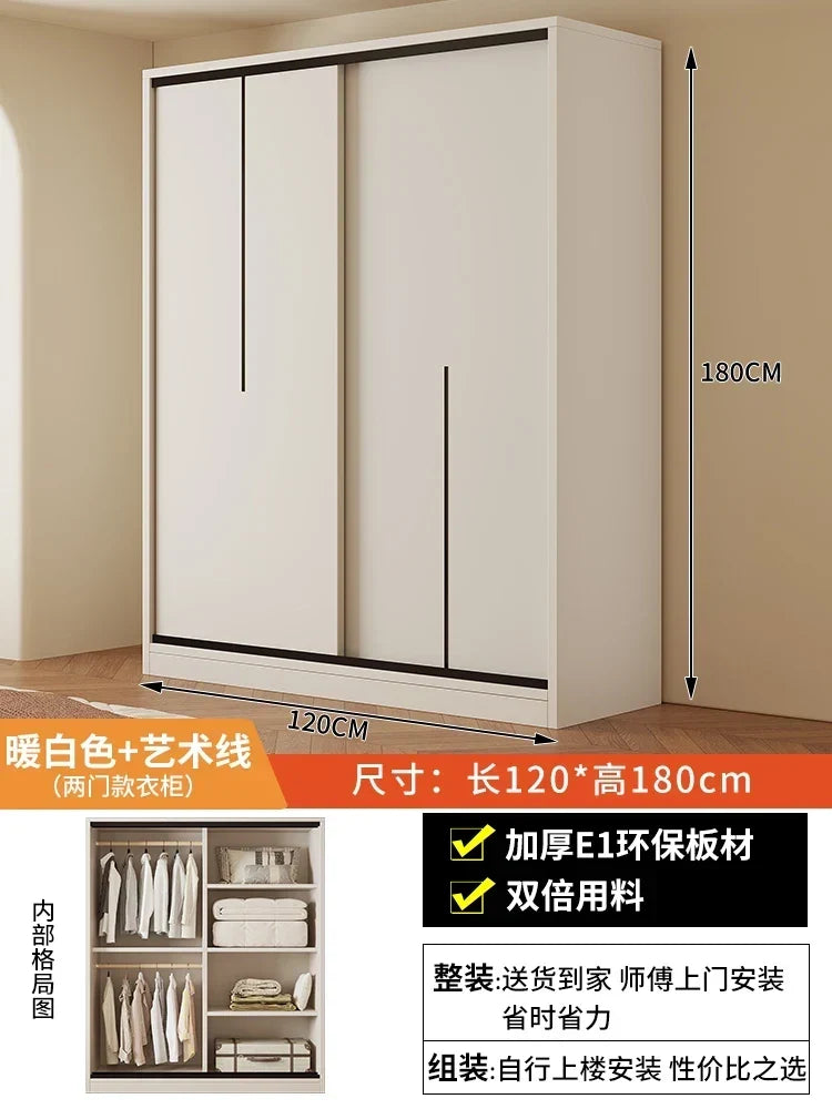 Eco White Design Wardrobes Organizer Sliding New Bedroom Closet Wardrobe Cabinets Storage Shelf Armoires De Chambre Furniture